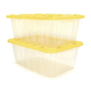SDL Clear Plastic Containers With Yellow Lids