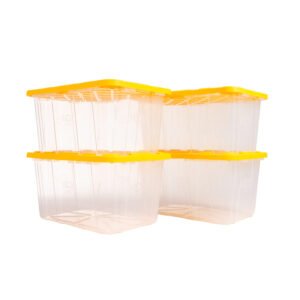SDL Clear Plastic Containers With Yellow Lids