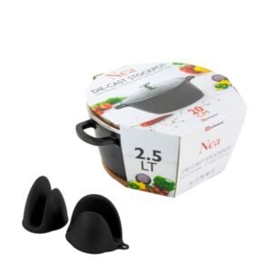 Nea Diecast Stockpot Nera W Silicone Grips